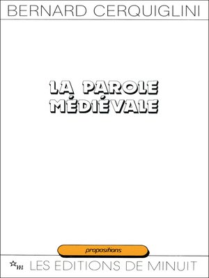 cover image of La Parole médiévale